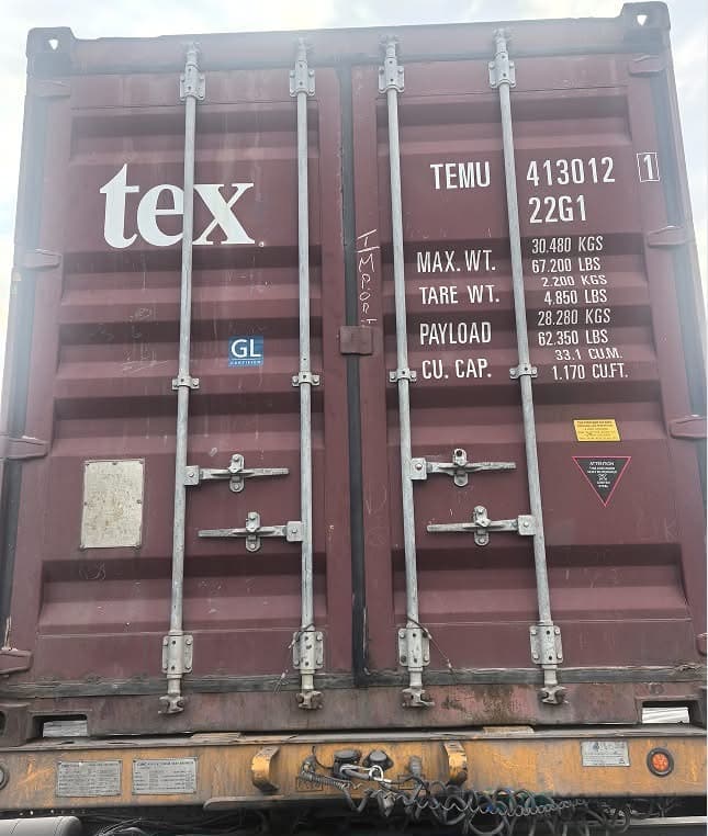 Export container prepared for masterbatch shipment